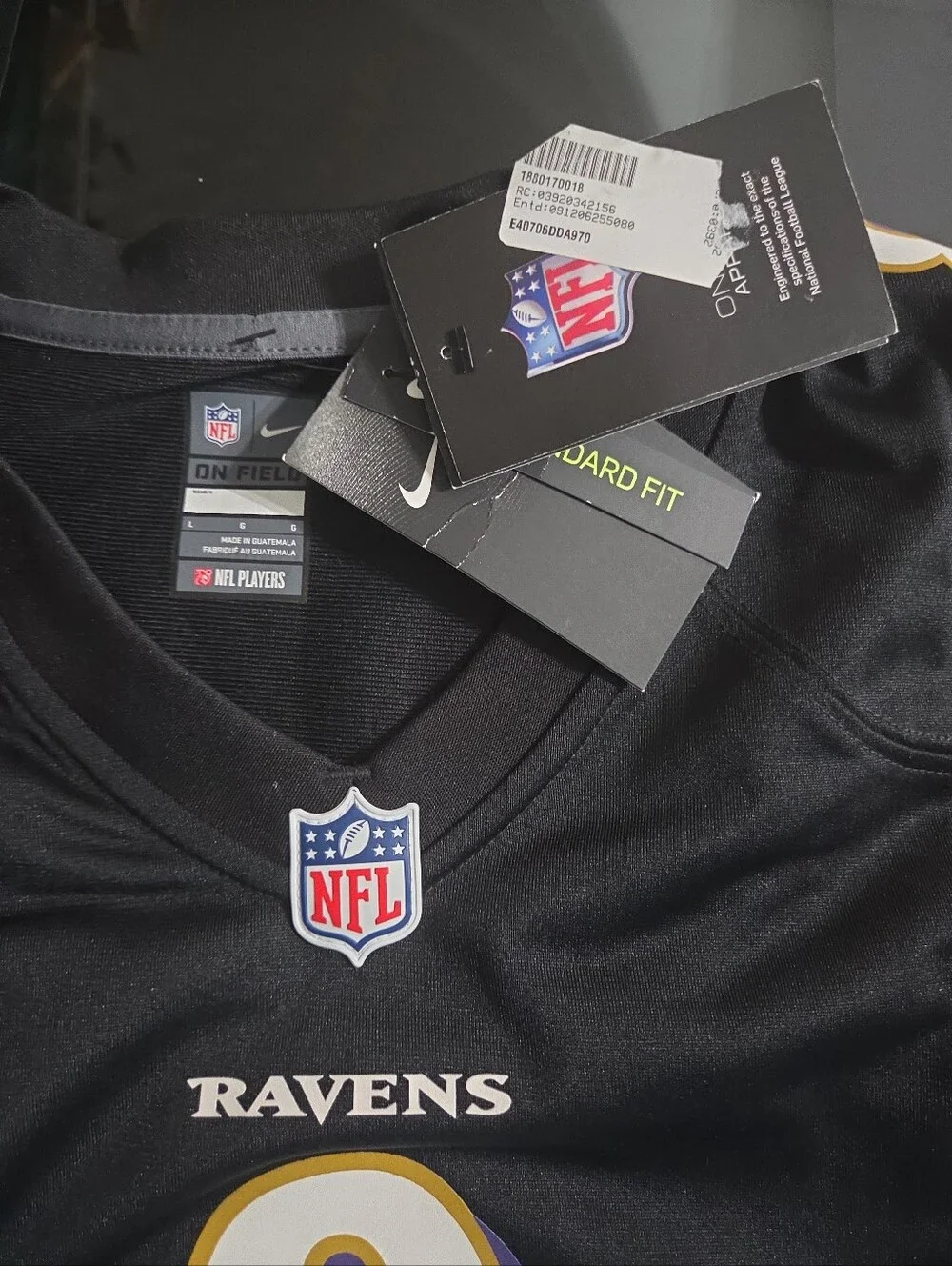Nike Women's Baltimore Ravens Lamar Jackson Black Alternate Jersey.  L. NWT